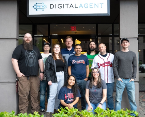 Group photo of the Digital Agent team. Digital Agent prides itself on being an empowering and fun place to work.