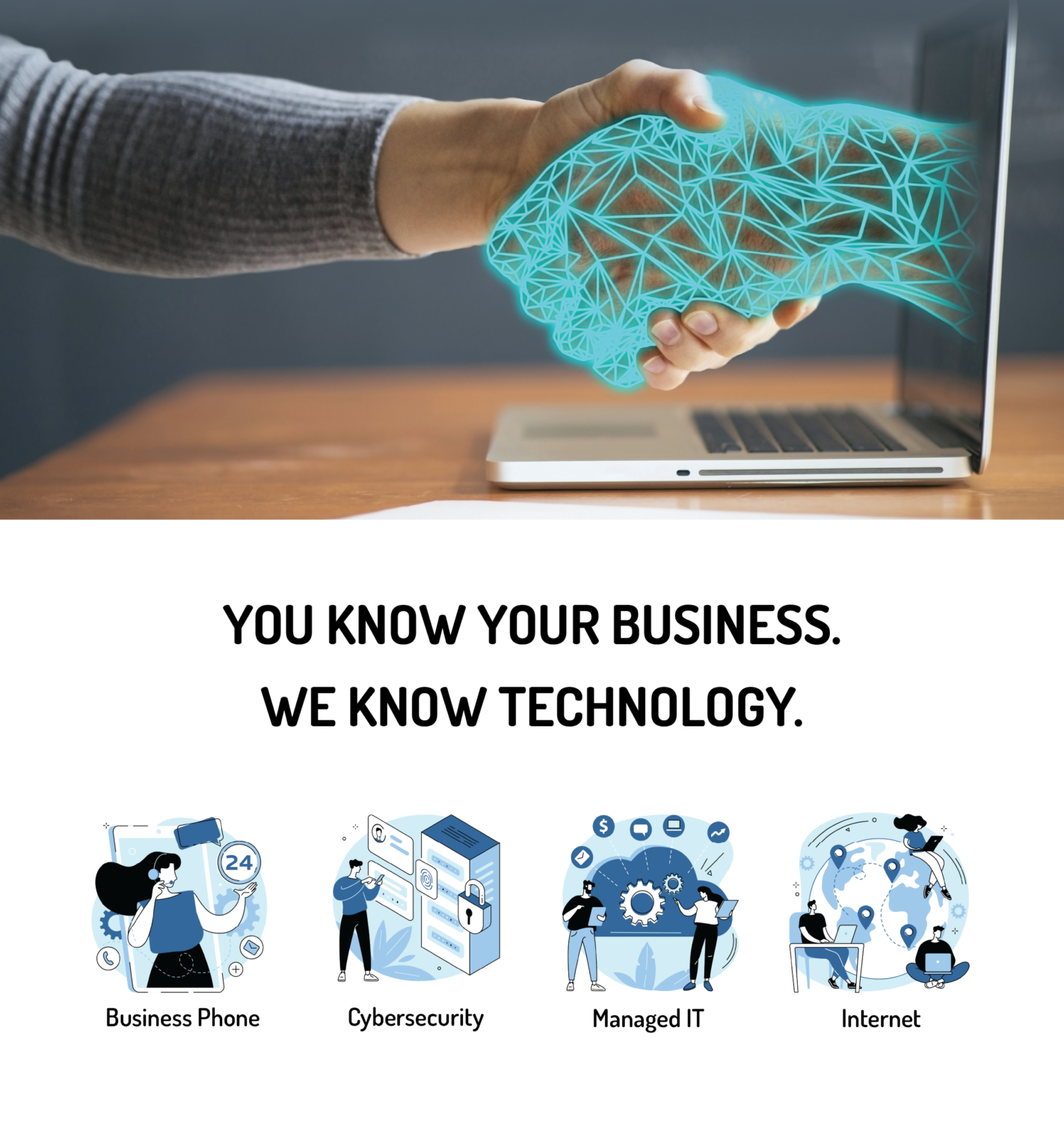 Digital Agent Home page graphic, "You know your business, we know technology"